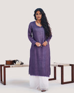 Load image into Gallery viewer, Grape Tusser Silk Kurta
