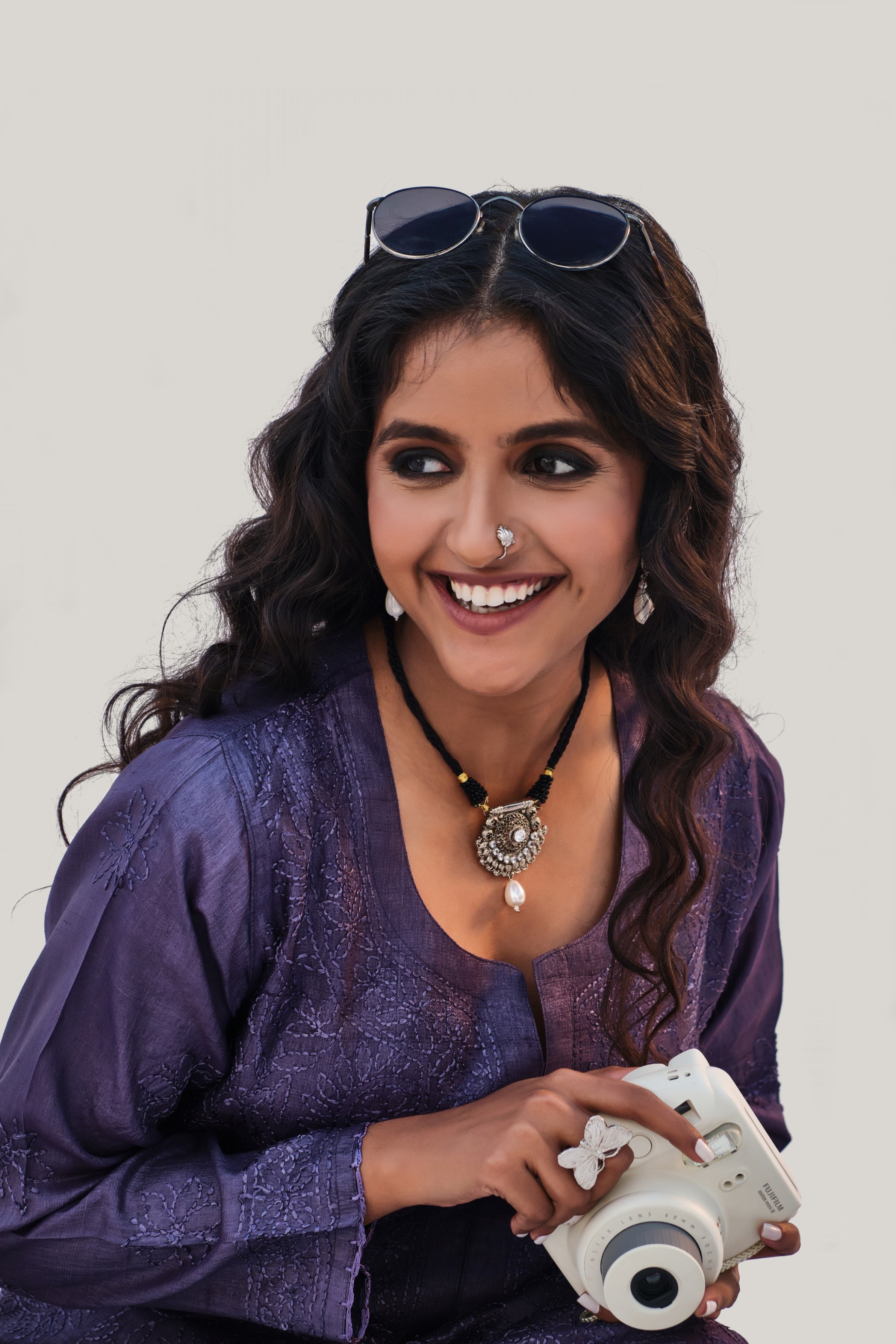 Grape Tusser Silk Kurta