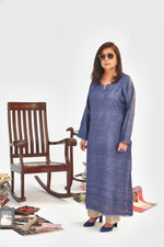 Load image into Gallery viewer, Indigo Tusser Silk Kurta

