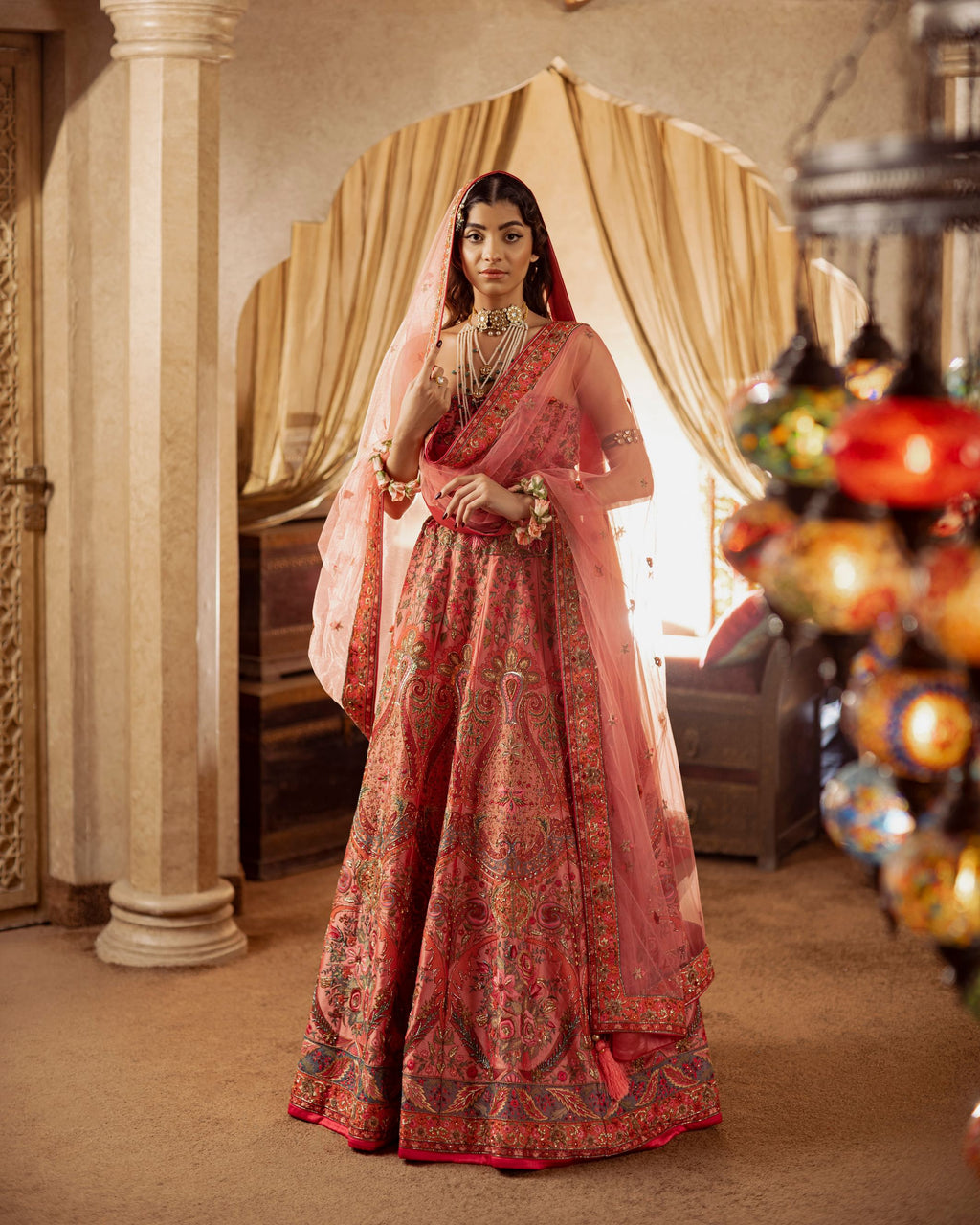 Aafrinish By Niazi Natalia Calling Asad Bin Javed Rose Pink Lehnga Lehenga Bridal Haveli