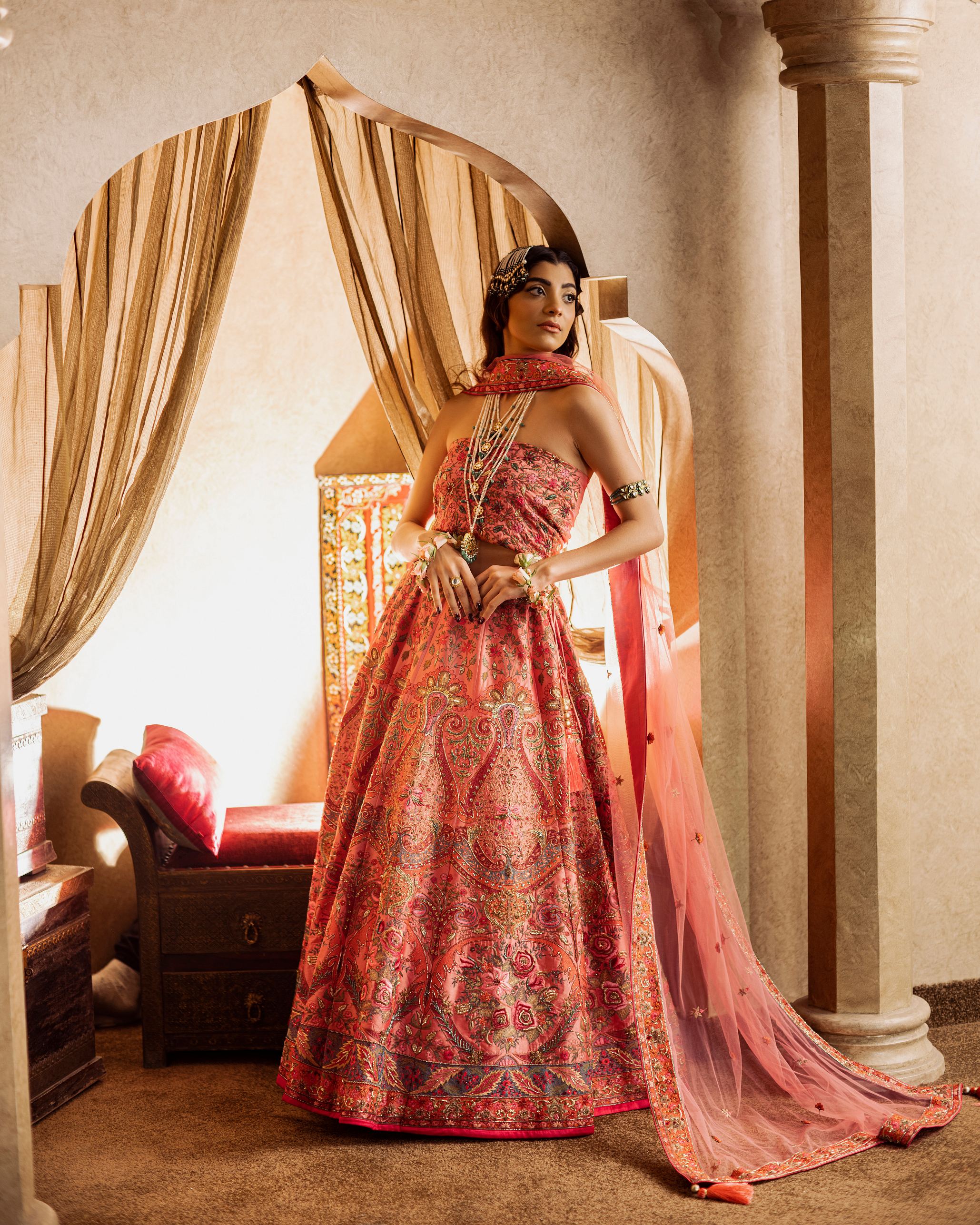Aafrinish By Niazi Natalia Calling Asad Bin Javed Rose Pink Lehnga Lehenga Bridal Haveli