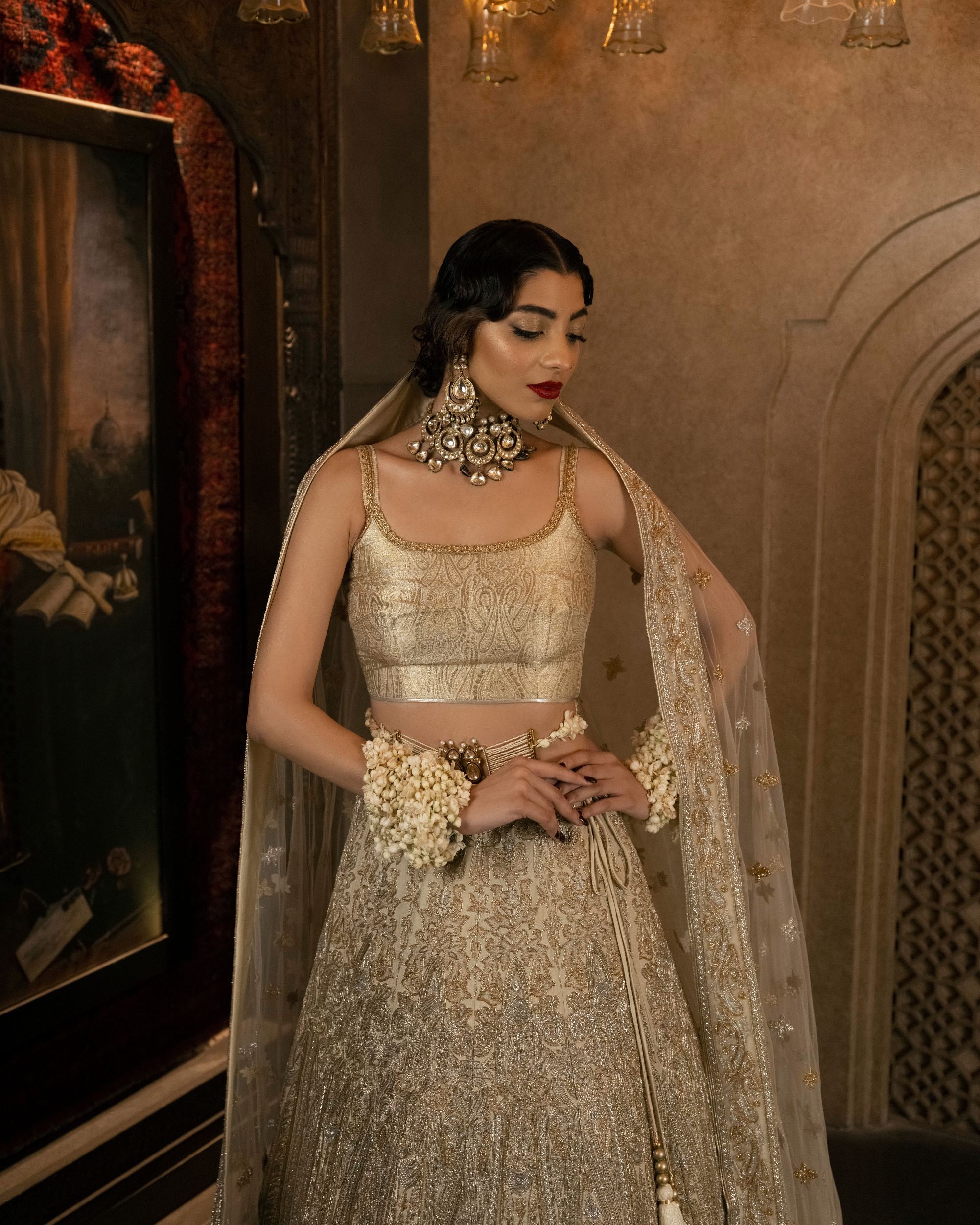 Aafrinish By Niazi Natalia Calling Asad Bin Javed Victorian gold silver zariLehnga Lehenga Bridal Haveli
