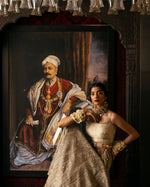 Load image into Gallery viewer, Aafrinish By Niazi Natalia Calling Asad Bin Javed Victorian gold silver zariLehnga Lehenga Bridal Haveli
