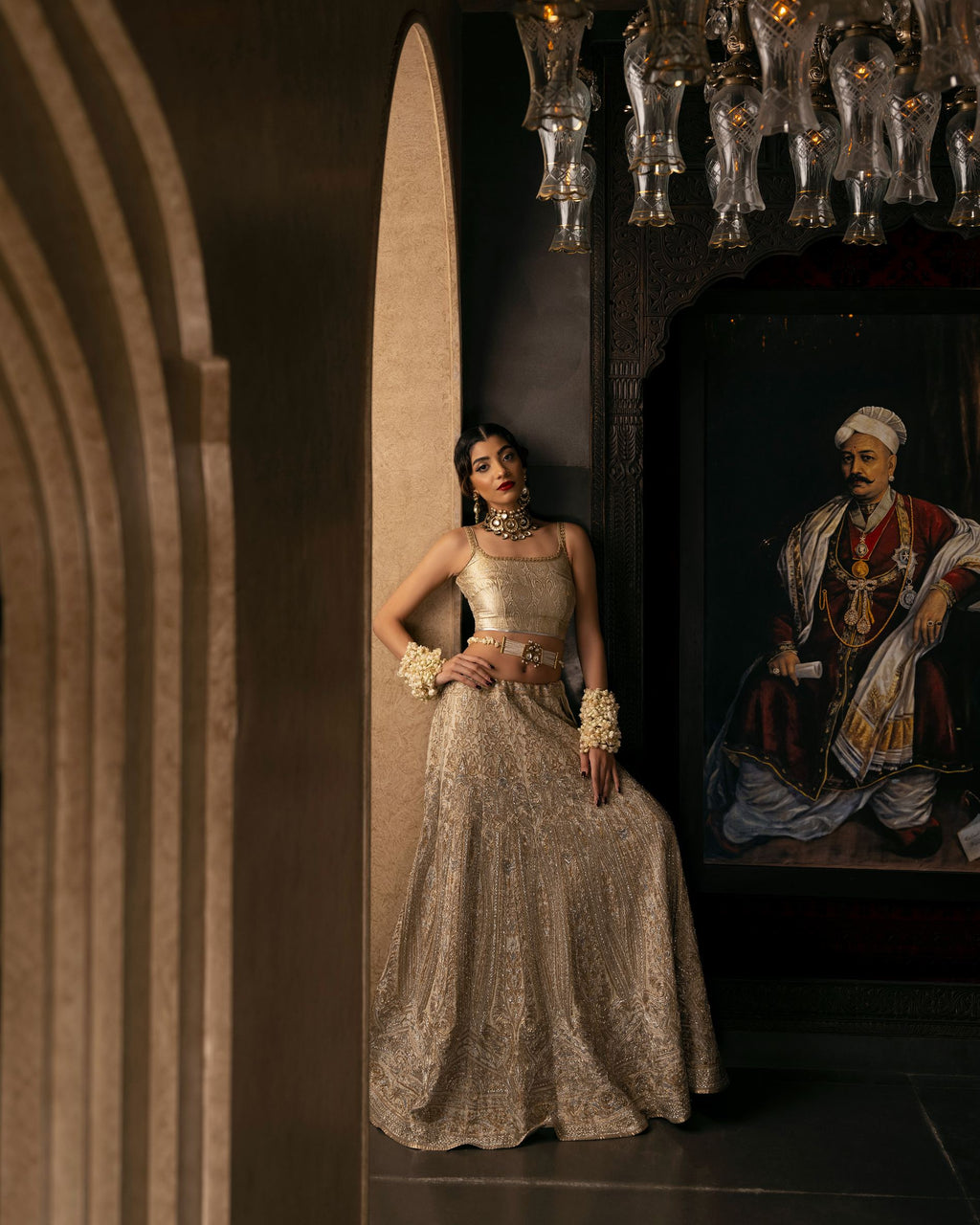 Aafrinish By Niazi Natalia Calling Asad Bin Javed Victorian gold silver zariLehnga Lehenga Bridal Haveli