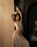 Load image into Gallery viewer, Aafrinish By Niazi Natalia Calling Asad Bin Javed Victorian gold silver zariLehnga Lehenga Bridal Haveli
