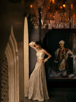 Load image into Gallery viewer, Aafrinish By Niazi Natalia Calling Asad Bin Javed Victorian gold silver zariLehnga Lehenga Bridal Haveli
