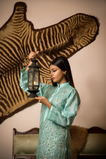Load image into Gallery viewer, Sea Green Gota Pati Chikankari Kurta
