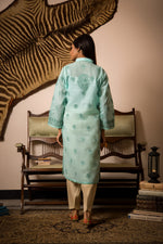 Load image into Gallery viewer, Sea Green Gota Pati Chikankari Kurta
