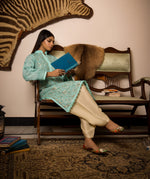 Load image into Gallery viewer, Sea Green Gota Pati Chikankari Kurta
