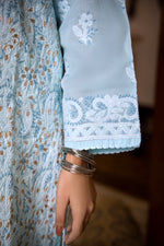 Load image into Gallery viewer, Sky Blue Gota Pati Chikankari Kurta
