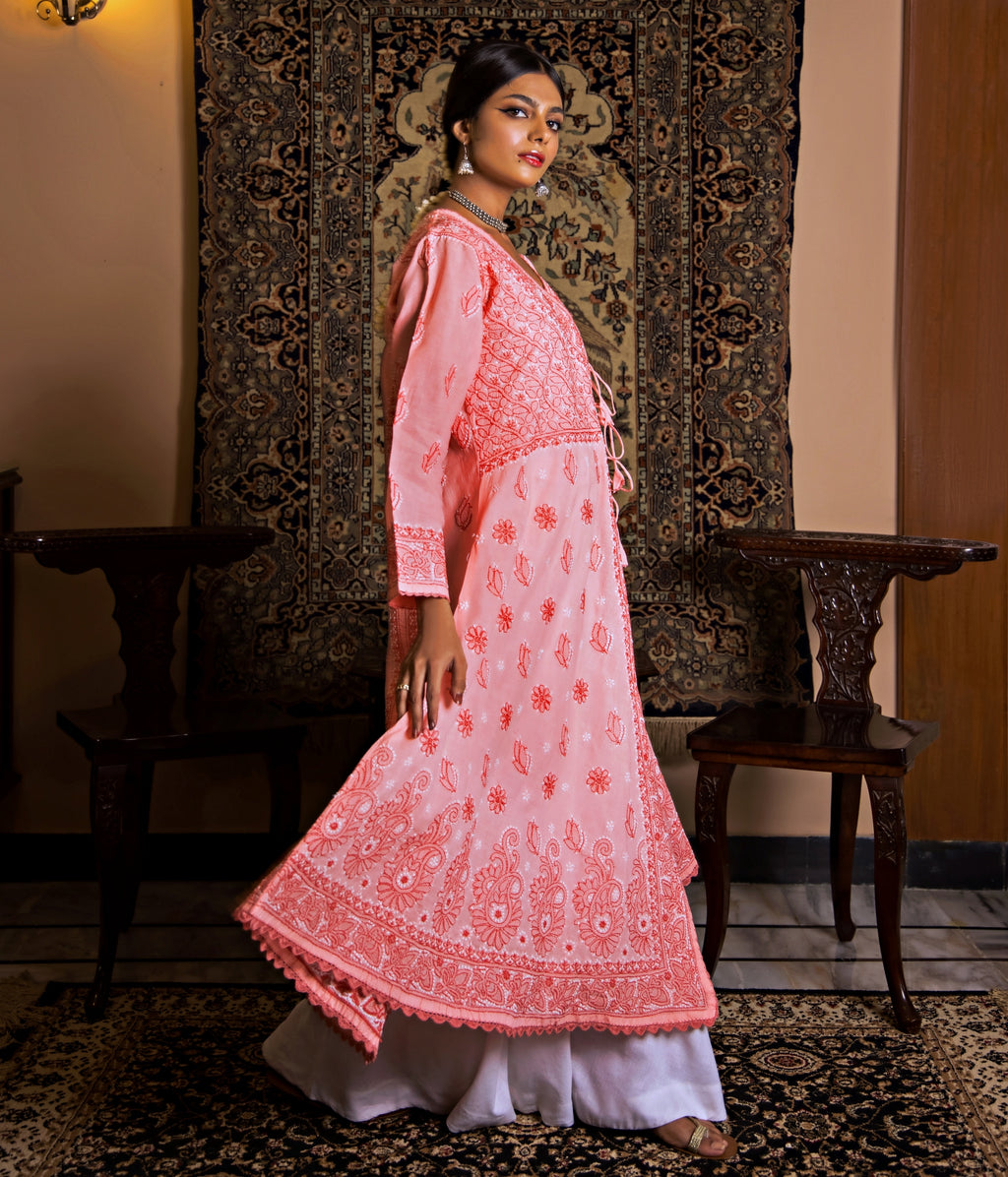 Aafrinish Zooni Sheikh Zooni-Sheikh Embroidery Pakistan Fashion Aafrinish Pink Angharka Carved Furniture Persian Rugs