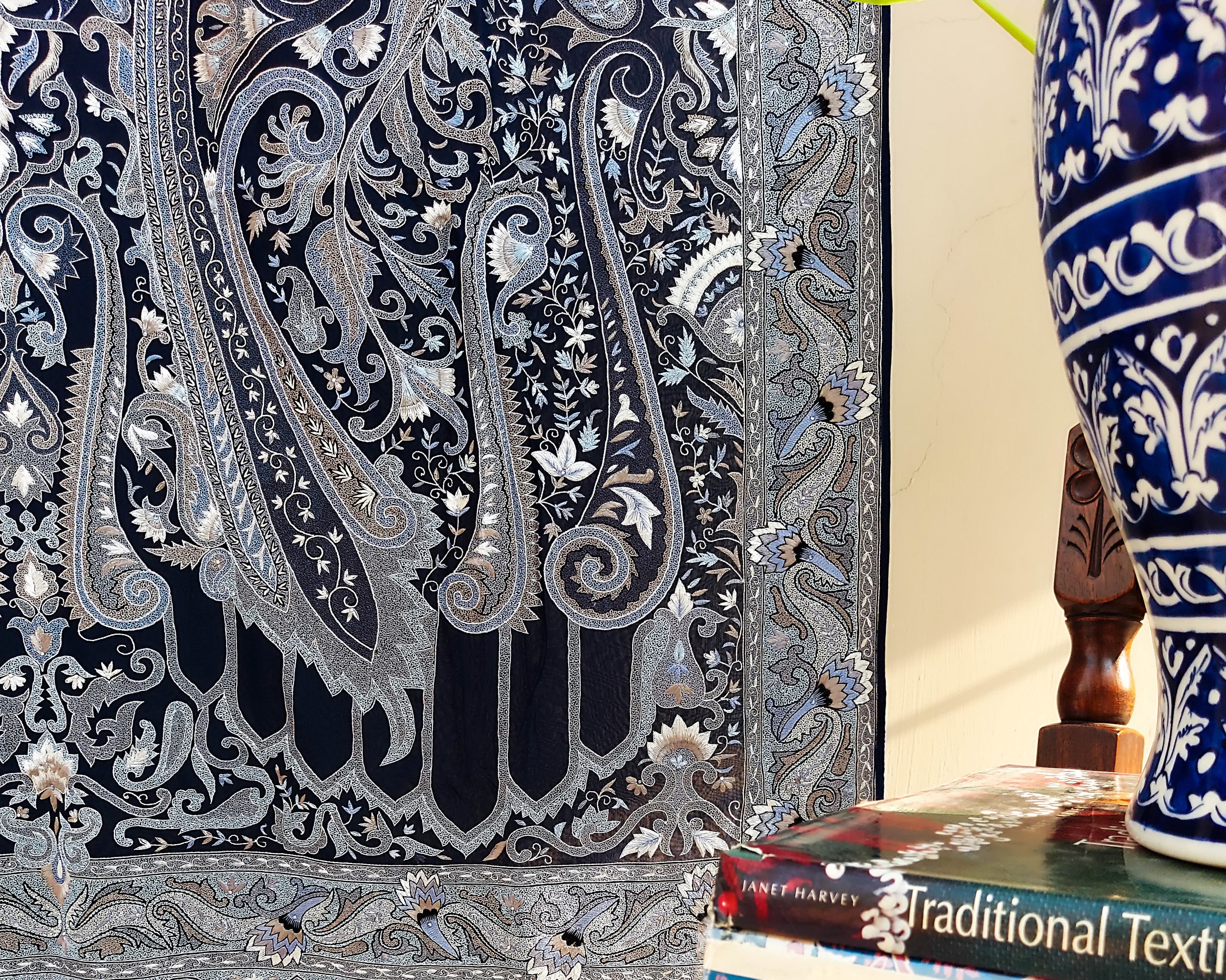 Midnight Blue dupatta on pure Georgette Chiffon