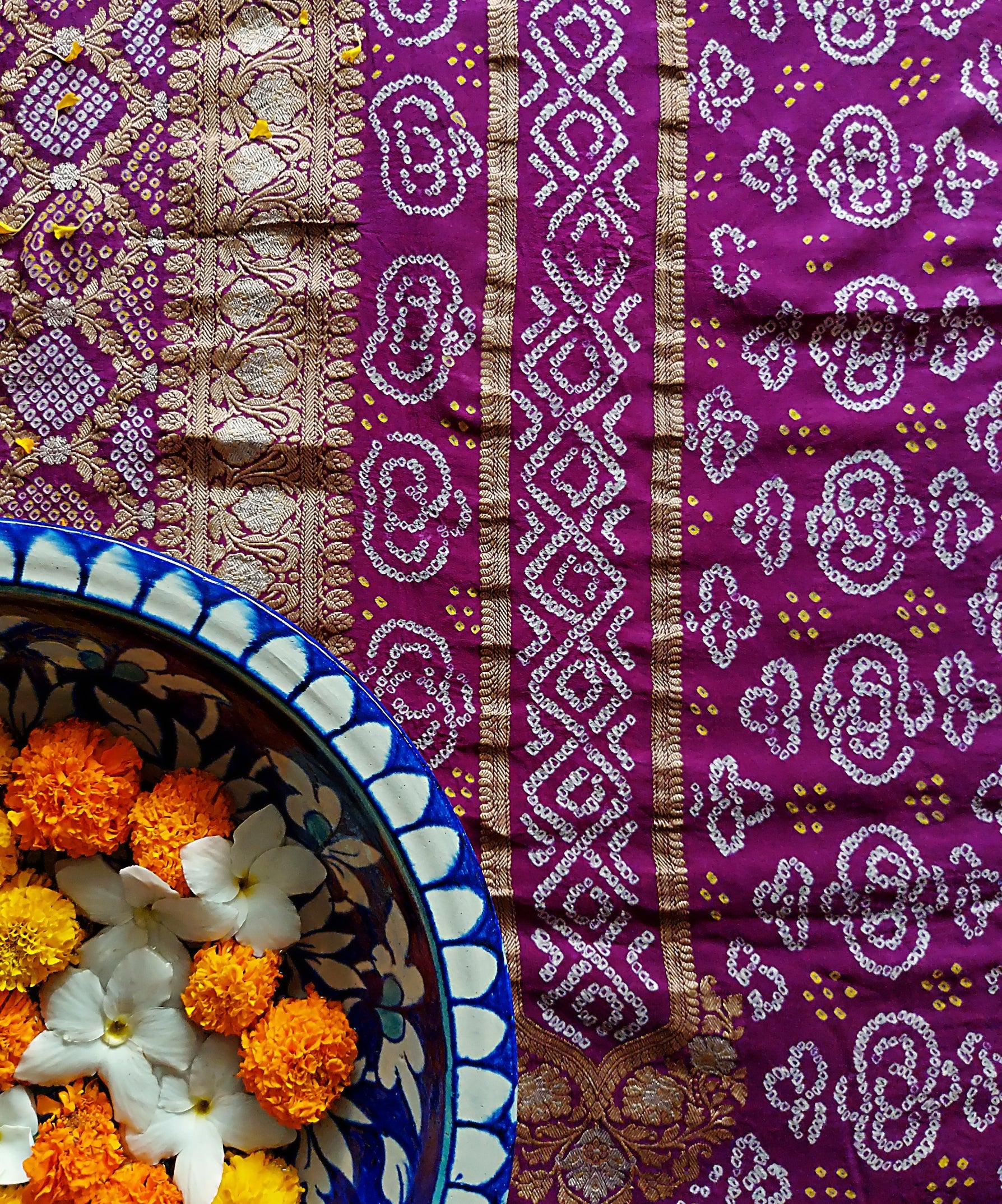 Purple Kutchi Chunri Saree