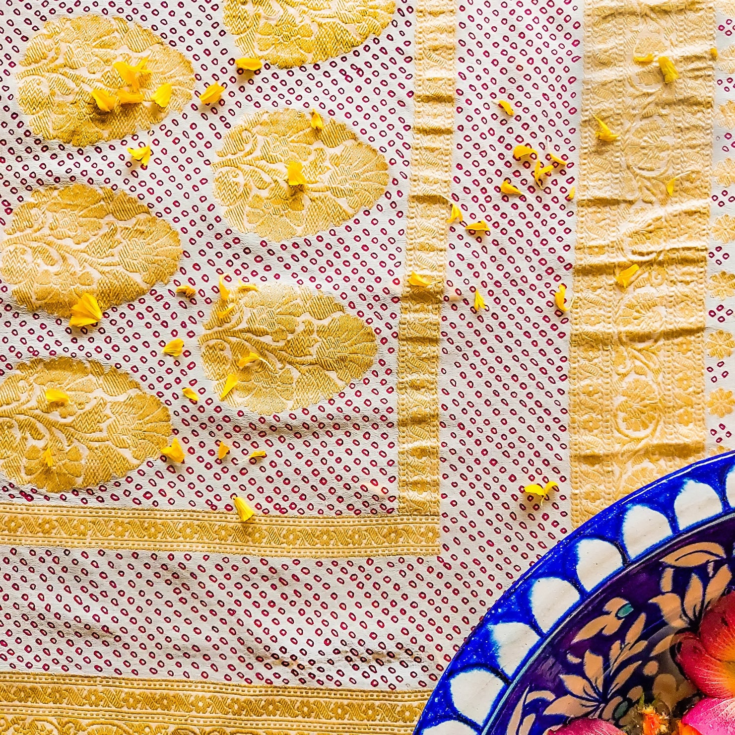 Simply Ivory Chundri Saree