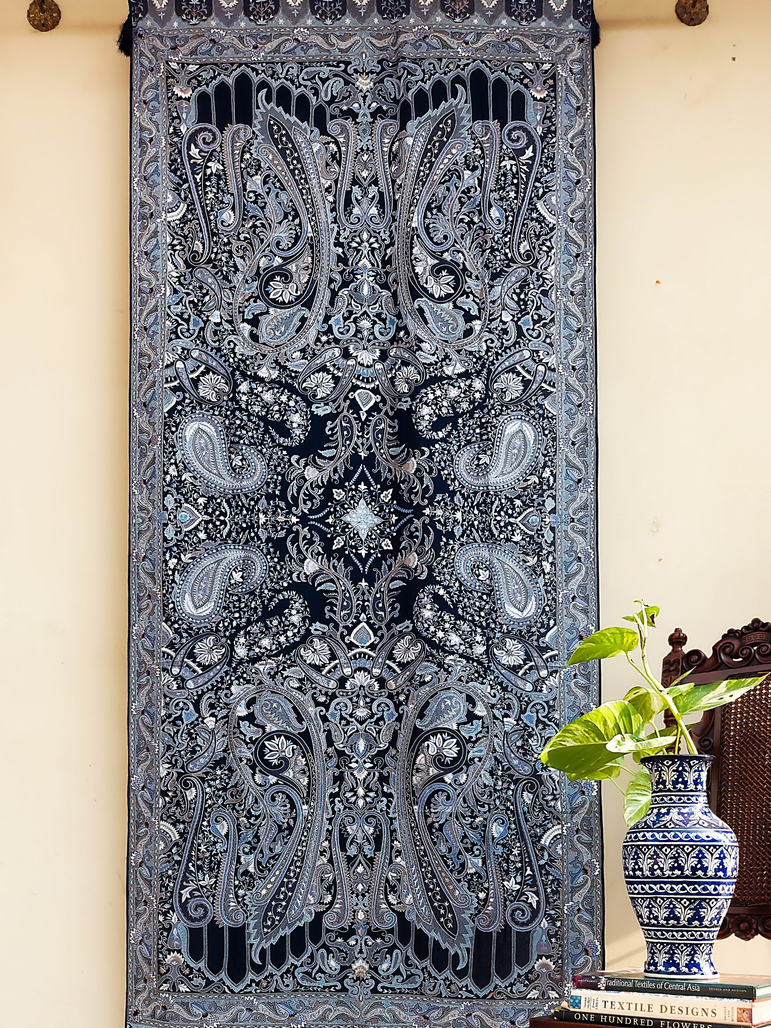 Midnight Blue dupatta on pure Georgette Chiffon
