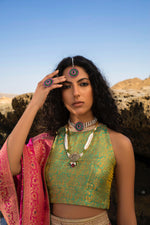 Load image into Gallery viewer, Aafrinish By Niazi Nimra Jacob Gibran Jamshed Mubarak Village Beach Vibrant Fuschia Lehnga Choli Pakistan Fashion
