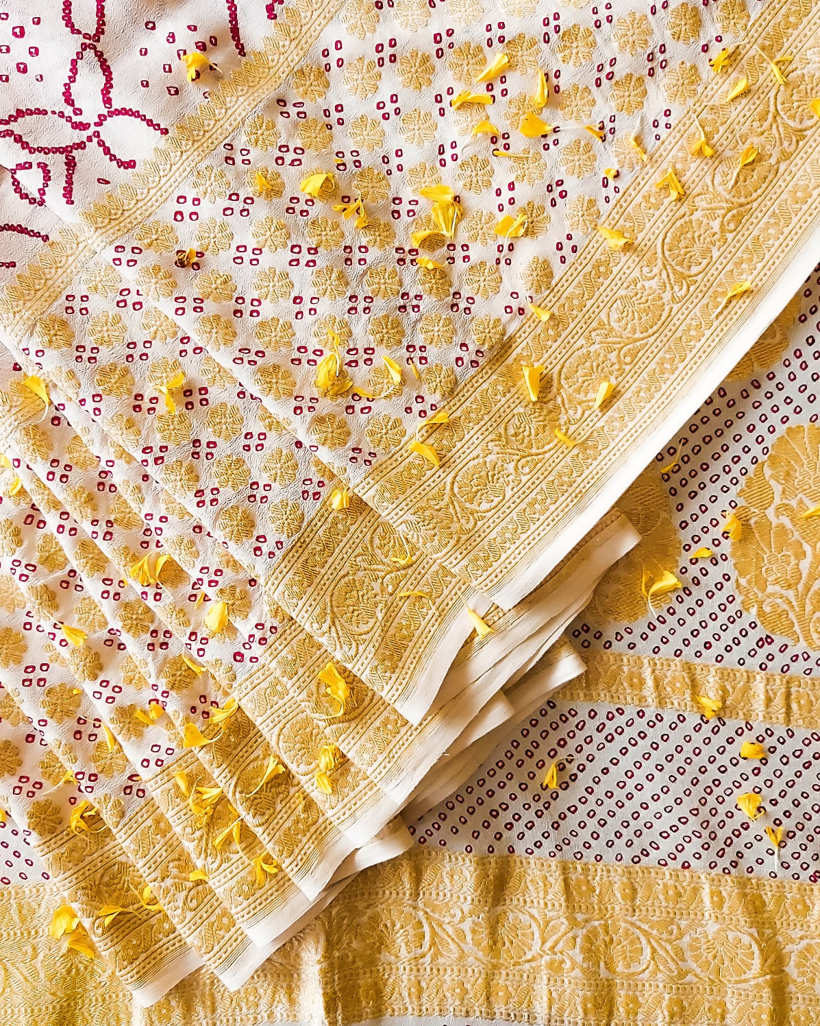 Simply Ivory Chundri Saree
