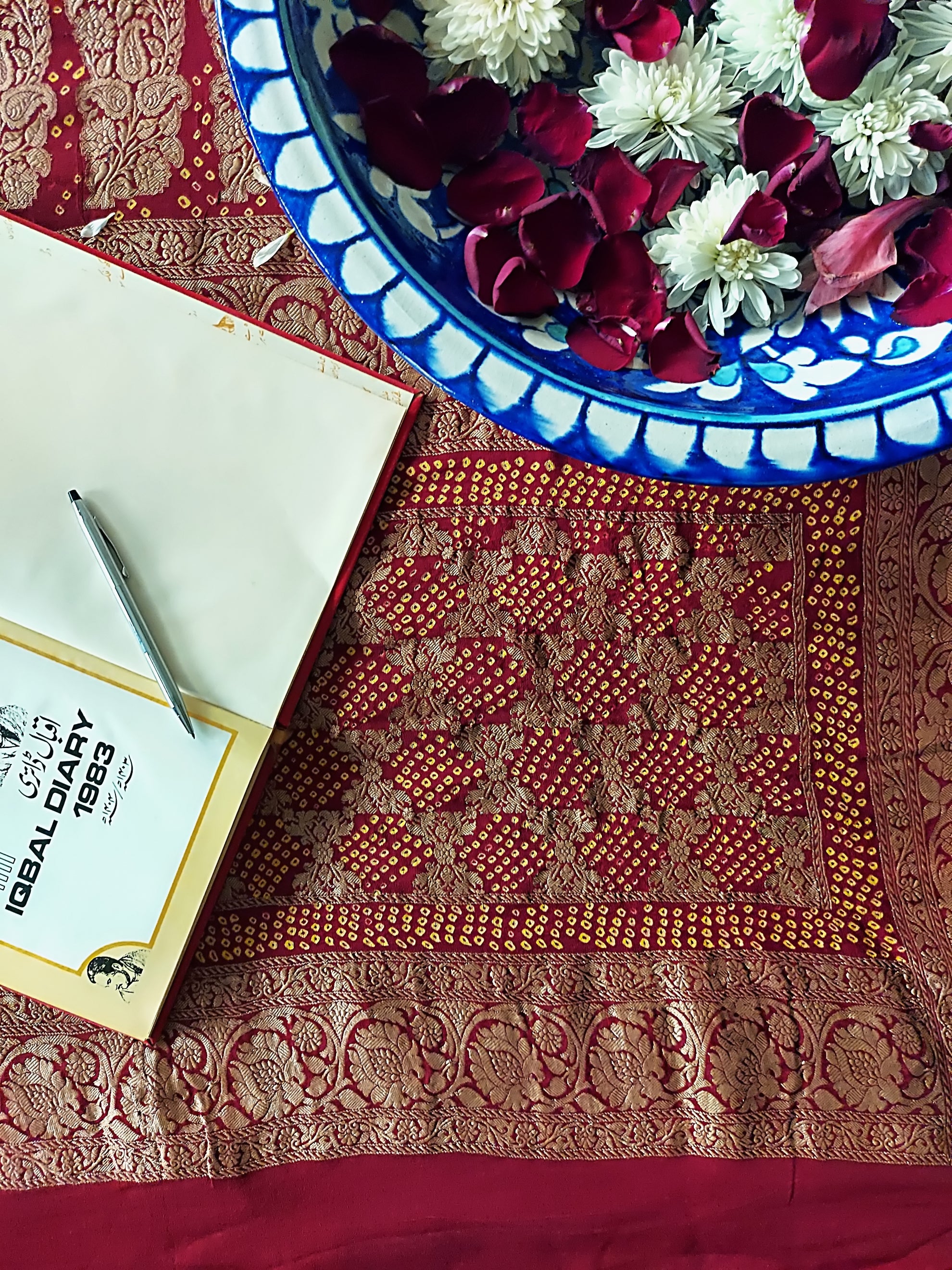 Crimson Red Kutchi Chundri Saree