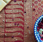 Load image into Gallery viewer, Crimson Red Kutchi Chundri Saree
