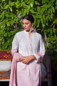 Aafrinish by Niazi Ekra Faiz Elegant Tea Pink Shaded Chikankari Kurta Nadir Toosy