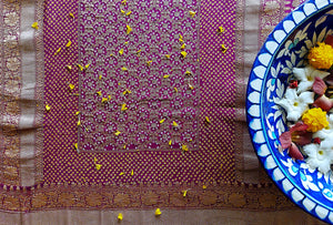 Imperial Purple Kutchi Chundri Saree