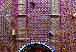 Imperial Purple Kutchi Chundri Saree
