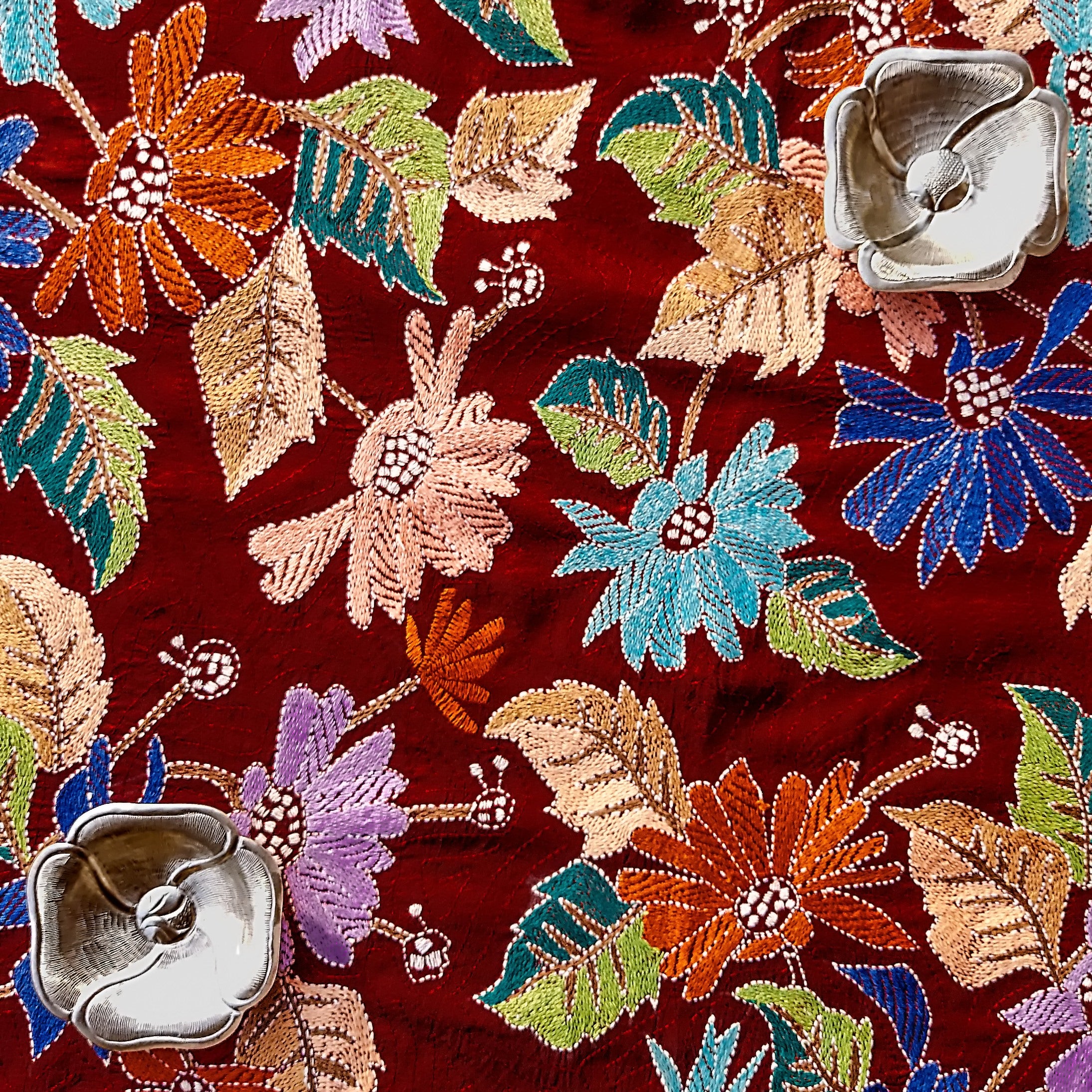 Burnt Maroon Kantha Dupatta