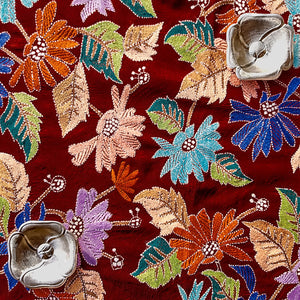 Burnt Maroon Kantha Dupatta