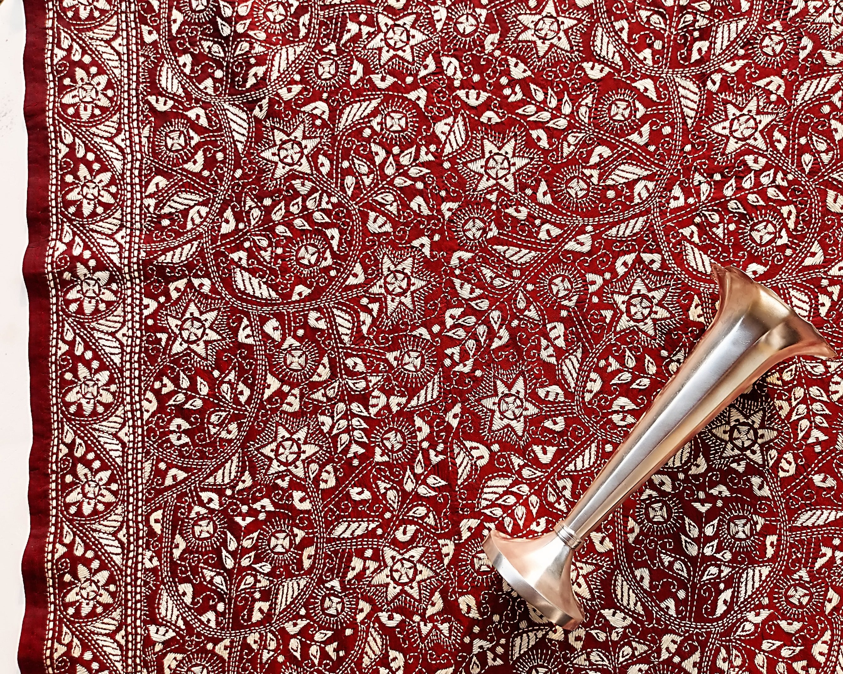 Rustic Red Kantha Dupatta