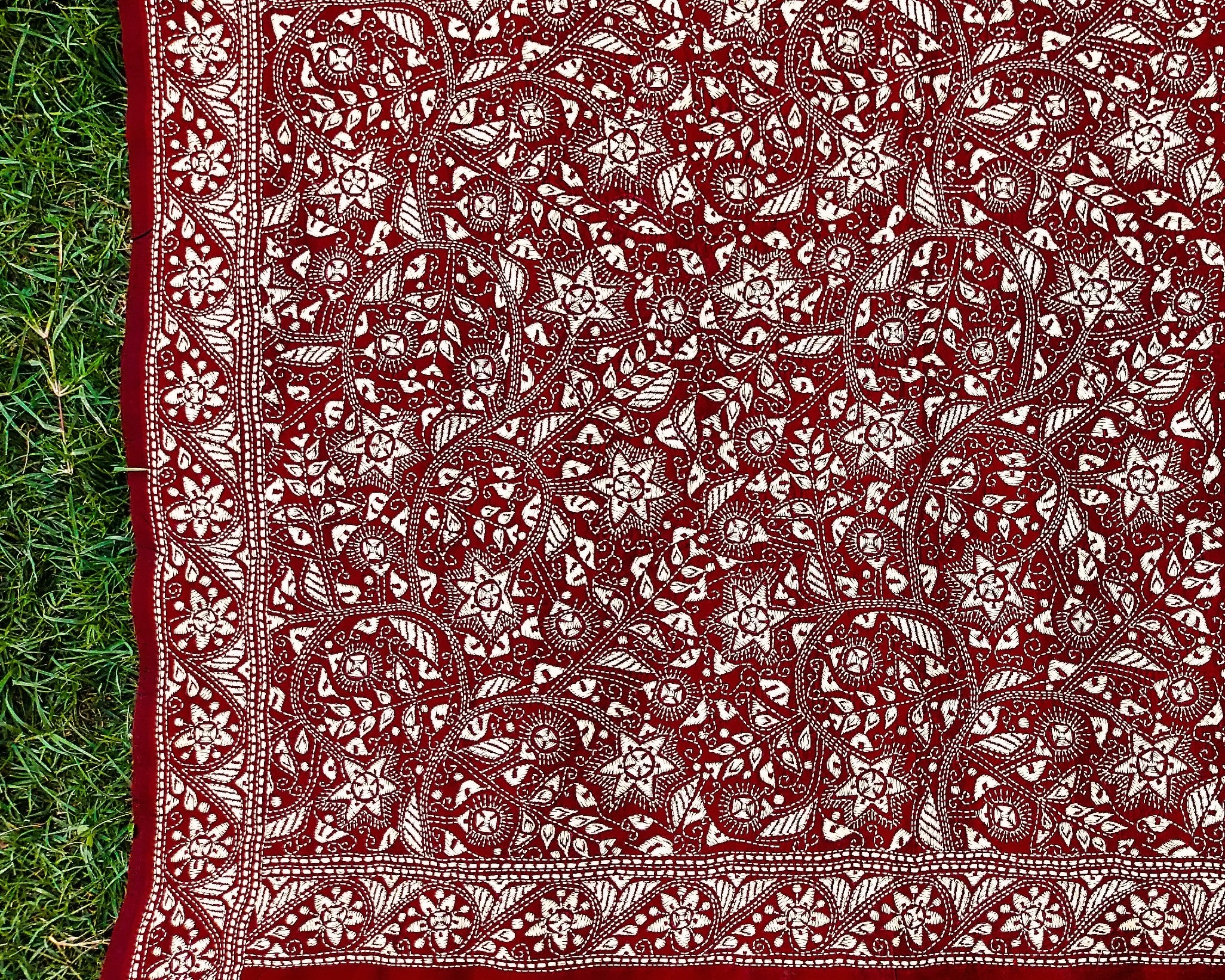 Rustic Red Kantha Dupatta