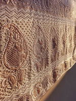 Load image into Gallery viewer, Chikan Kari Dupatta Rose Gold Zardozi, Pearl Beads and Cut Daana

