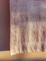 Load image into Gallery viewer, Chikan Kari Dupatta Rose Gold Zardozi, Pearl Beads and Cut Daana
