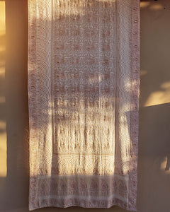 Chikan Kari Dupatta Rose Gold Zardozi, Pearl Beads and Cut Daana
