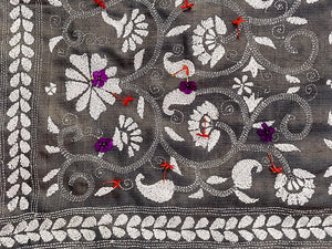 Fossil Grey Kantha Dupatta
