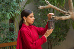 Load image into Gallery viewer, Deep Red Chikankari Kurta &amp; Dupatta
