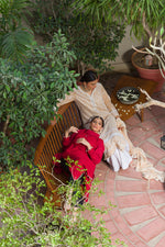 Load image into Gallery viewer, Deep Red Chikankari Kurta &amp; Dupatta
